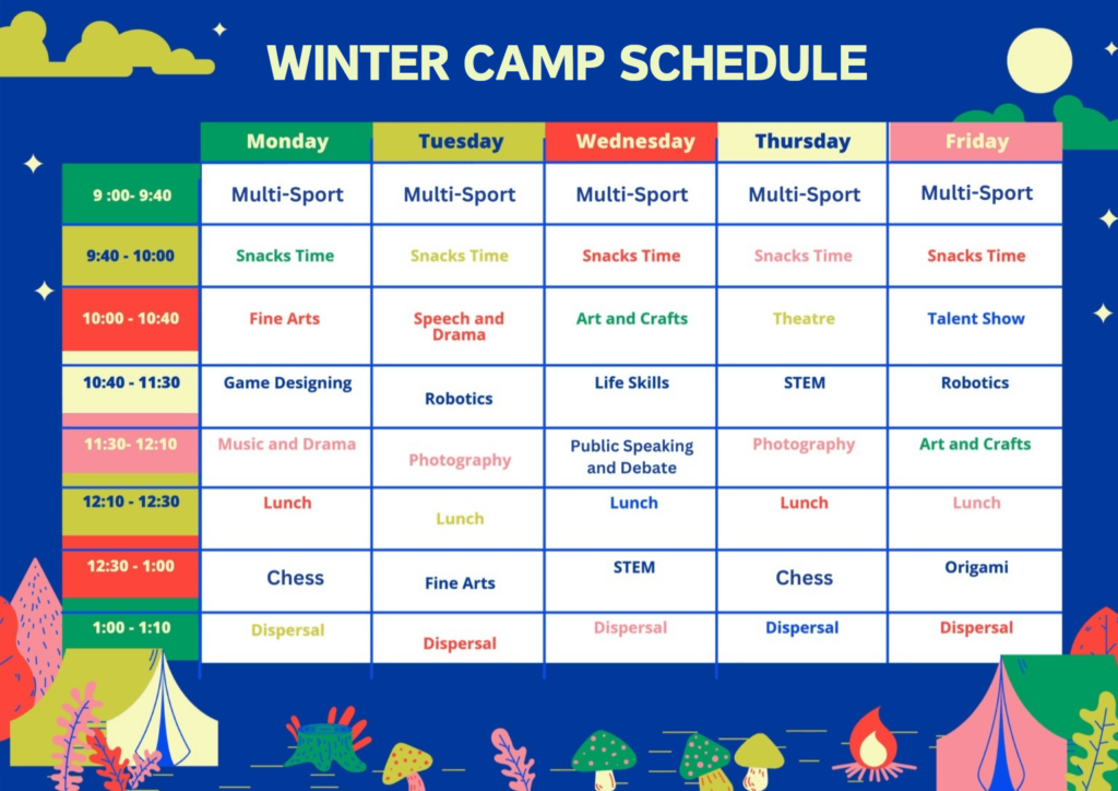 Winter Camp Schedule for Kids in UAE